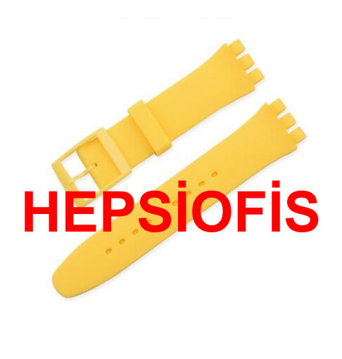 hepsiofis Swatch Kordon 20mm Sarý Silikon Kordon Heps009